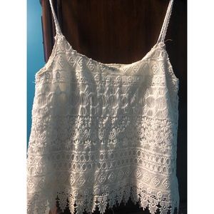 white lace tank top